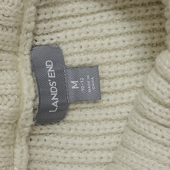 NWT Lands End women's 3/4 sleeve oversized cowl neck sweater sz medium cream - Picture 3 of 5